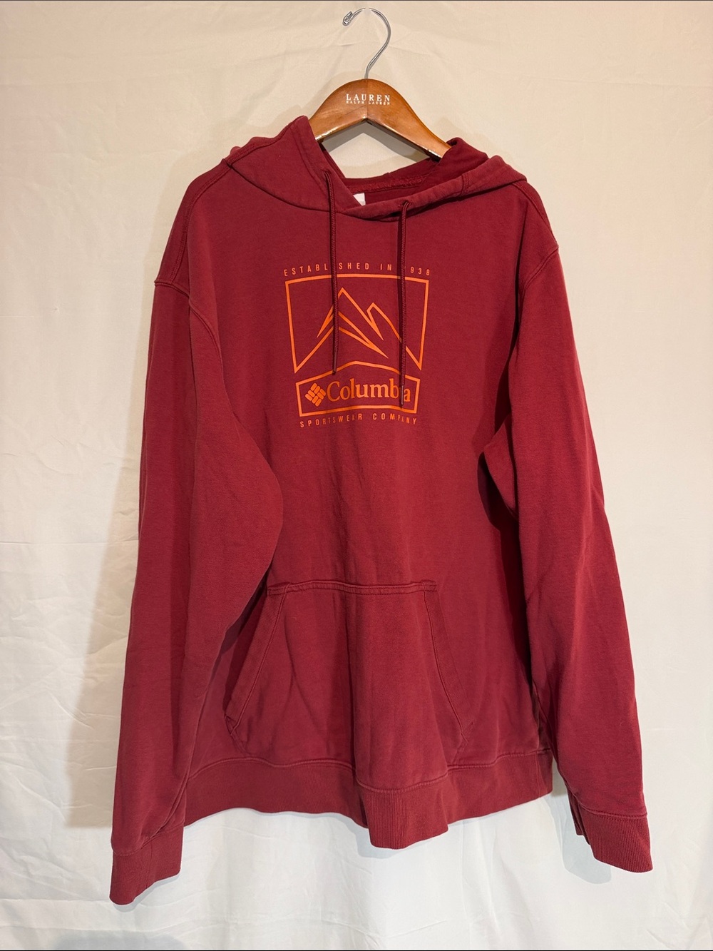 Columbia Maroon Pullover Hoodie with Logo